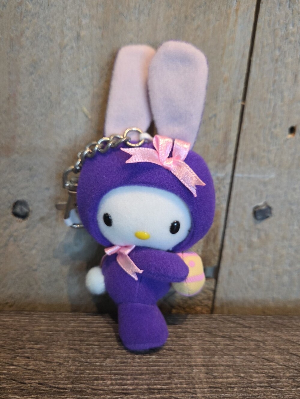 Hello Kitty Bunny Plush Keychain Nakajima Sanrio 2003 Rare HTF Y2K Bag Clip Vtg